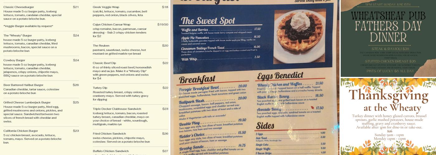 Wheatsheaf Pub & Liquor Store Menu