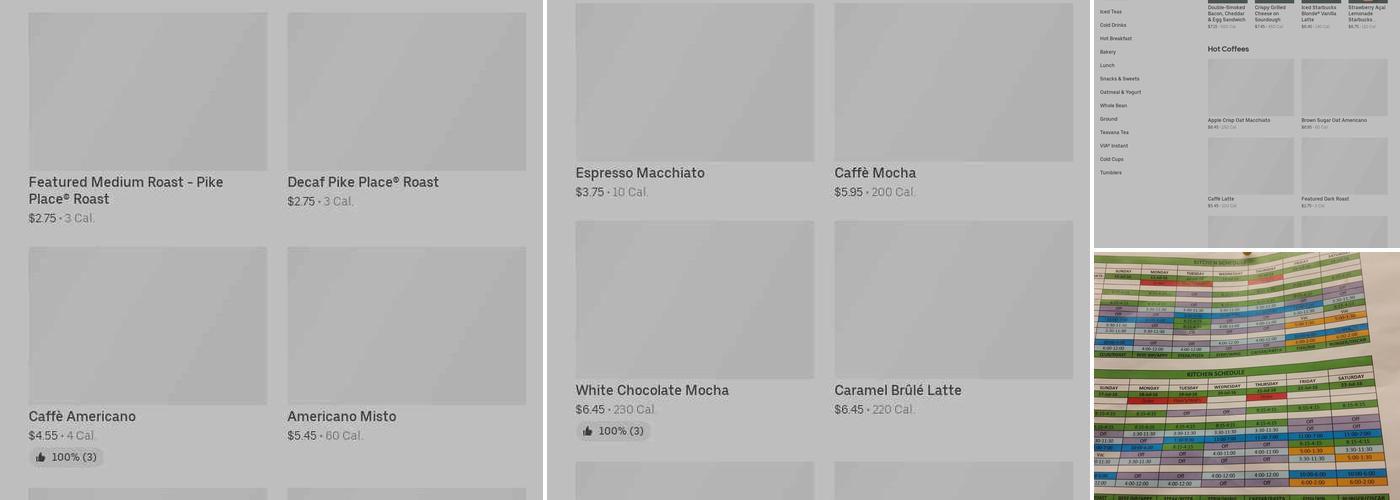 Starbucks Menu