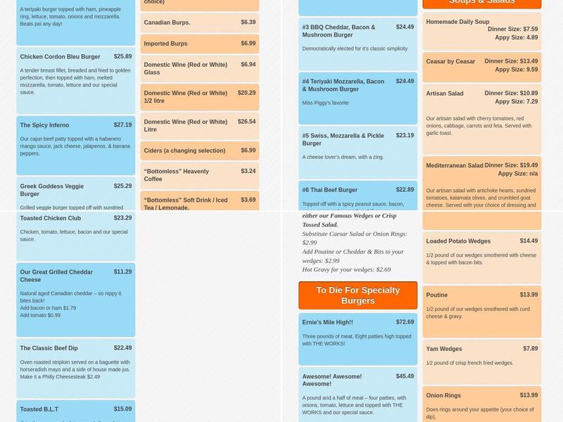 Burger Heaven Restaurant Menu