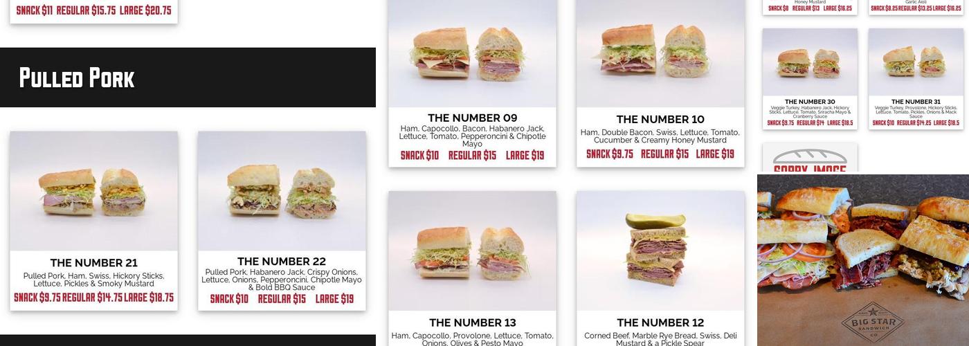 Big Star Sandwich Co. Menu