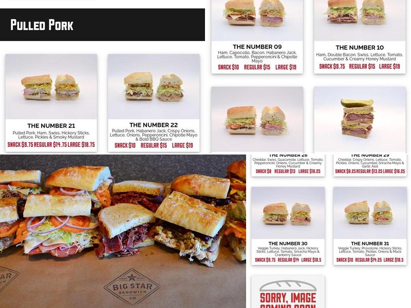 Big Star Sandwich Co. Menu