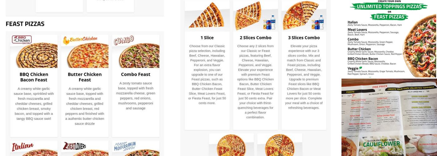 Freshslice Pizza Menu