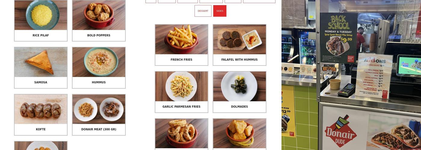 Donair Dude Menu
