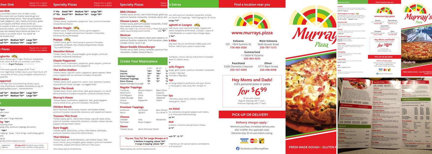 Murray's Pizza & Pasta Menu