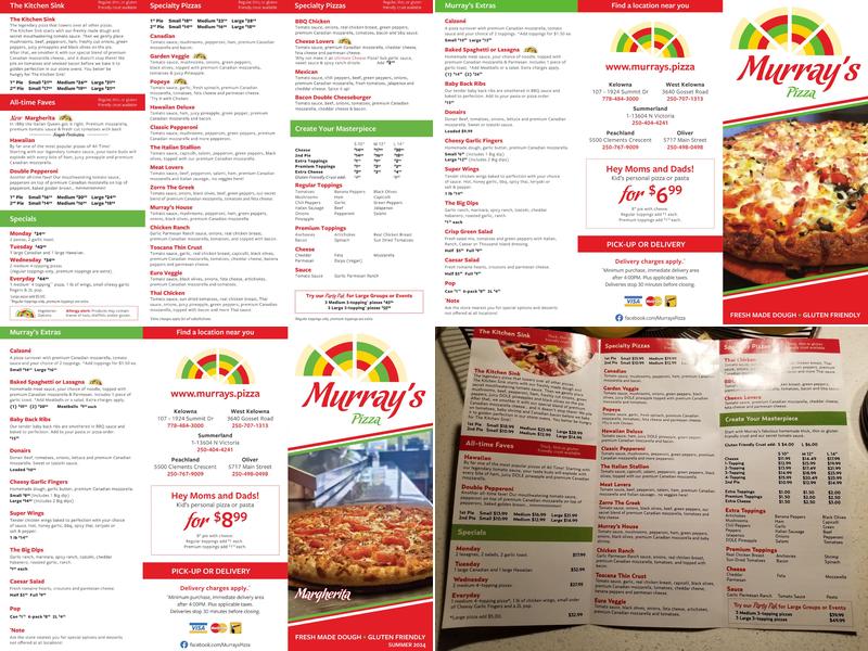 Murray's Pizza & Pasta Menu