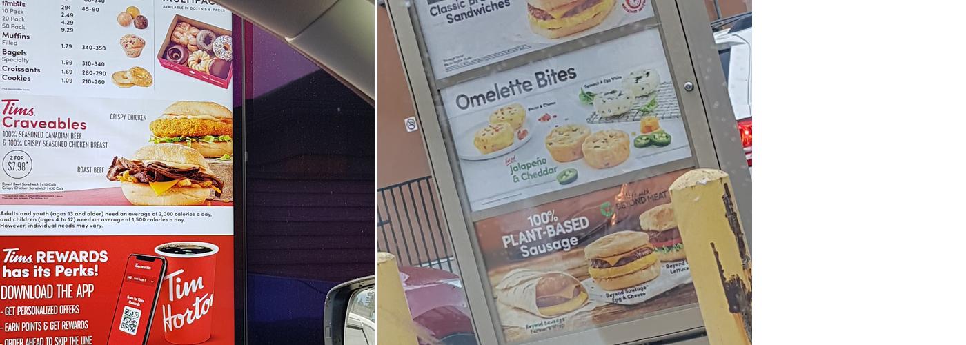 Tim Hortons Menu