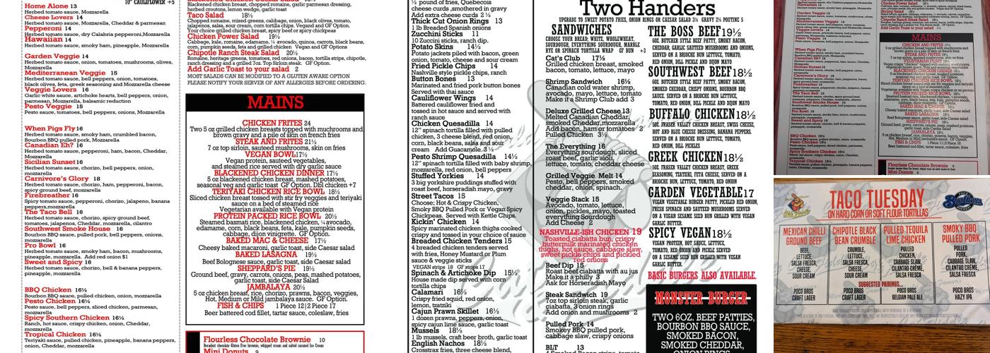 Cat & Fiddle Sports Bar & Restaurant Menu