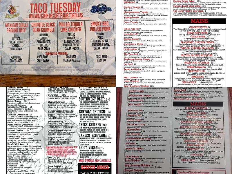 Cat & Fiddle Sports Bar & Restaurant Menu