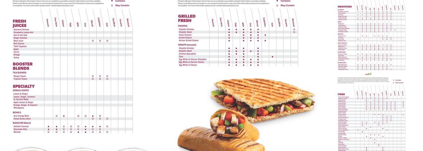 Booster Juice Menu