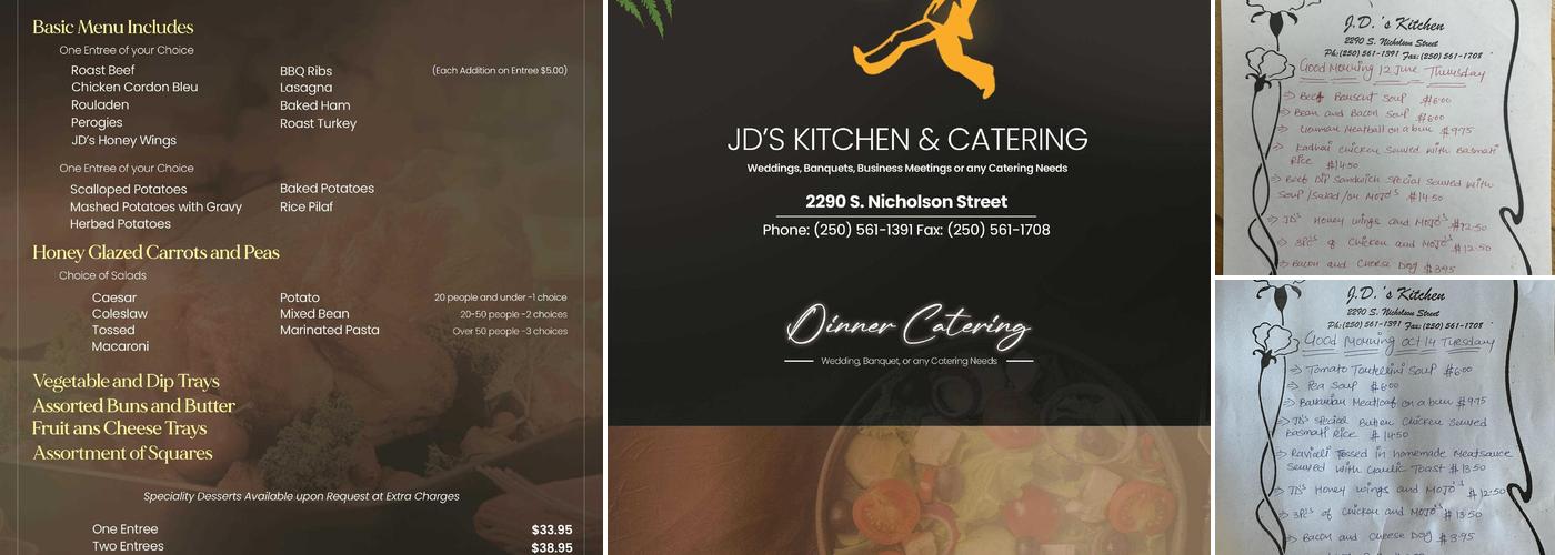 J D's Kitchen & Catering Ltd Menu