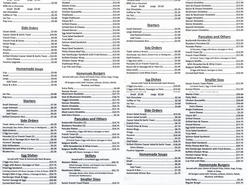 Grama's Kitchen Menu