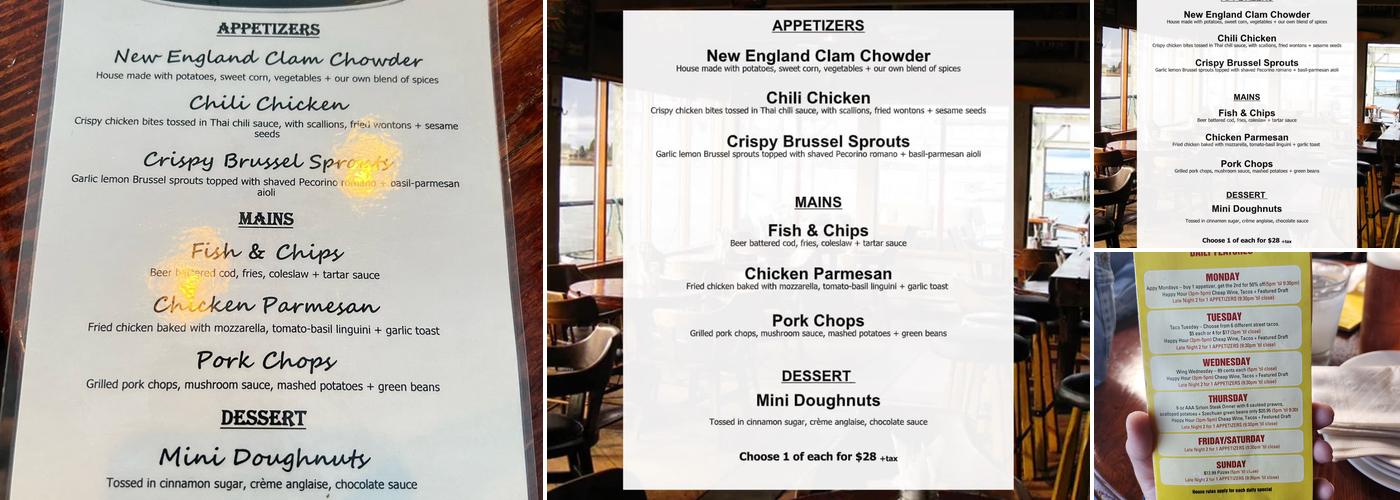 Flying Beaver Bar & Grill Menu