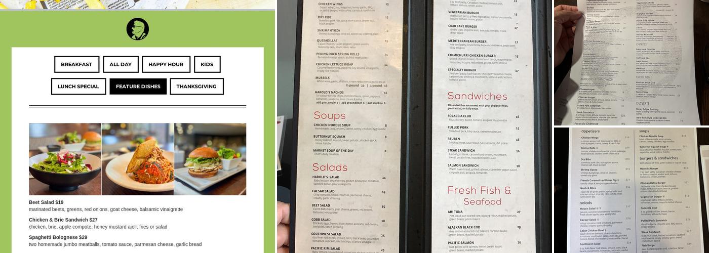 Harold's Kitchen & Bar Menu