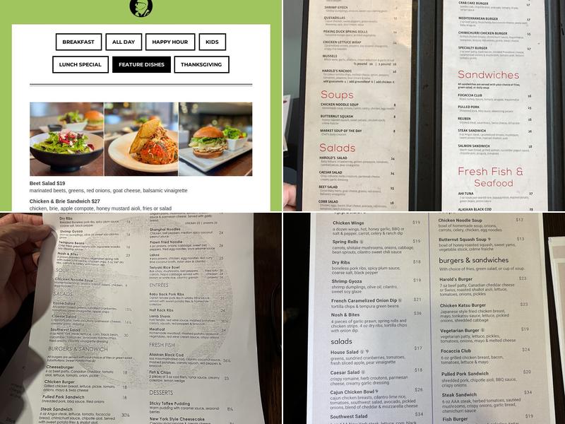 Harold's Kitchen & Bar Menu