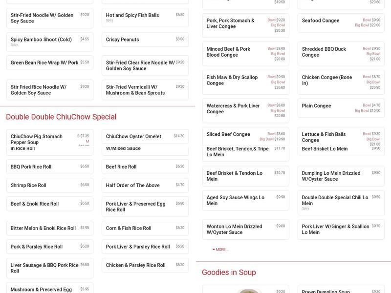 Double Double Restaurant Menu