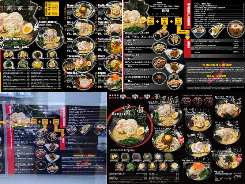 Yah-Yah-Ya Ramen Richmond Menu