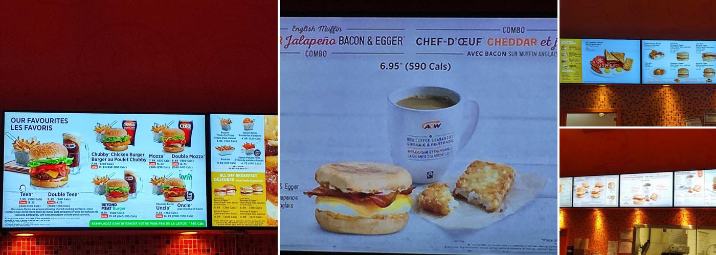 A&W Canada Menu