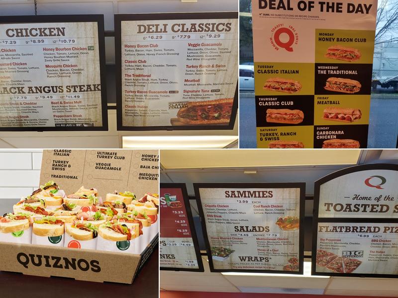 Quiznos Menu