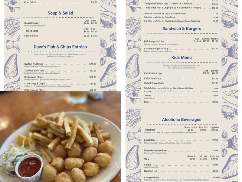 Dave's Fish & Chips Menu