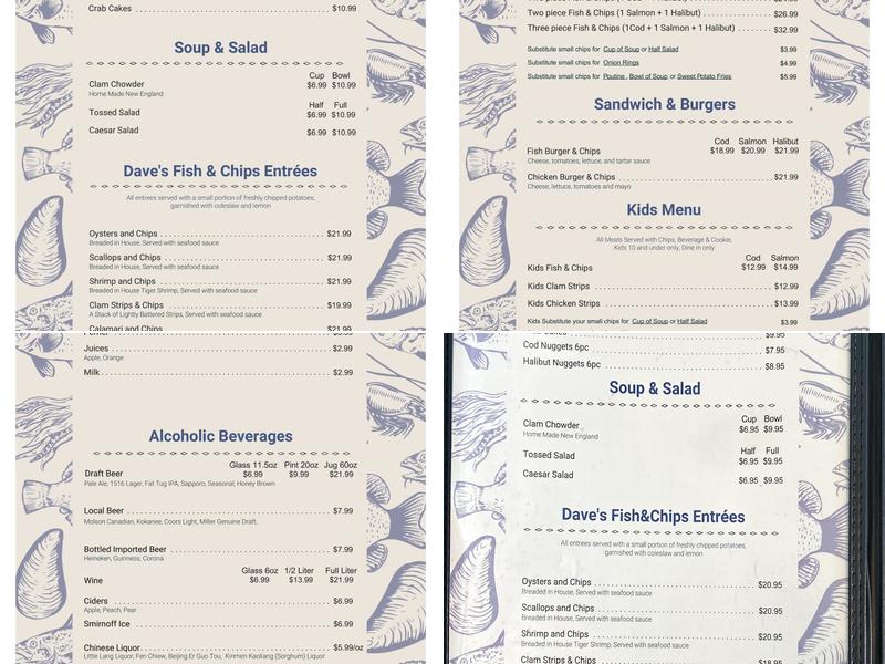 Dave's Fish & Chips Menu