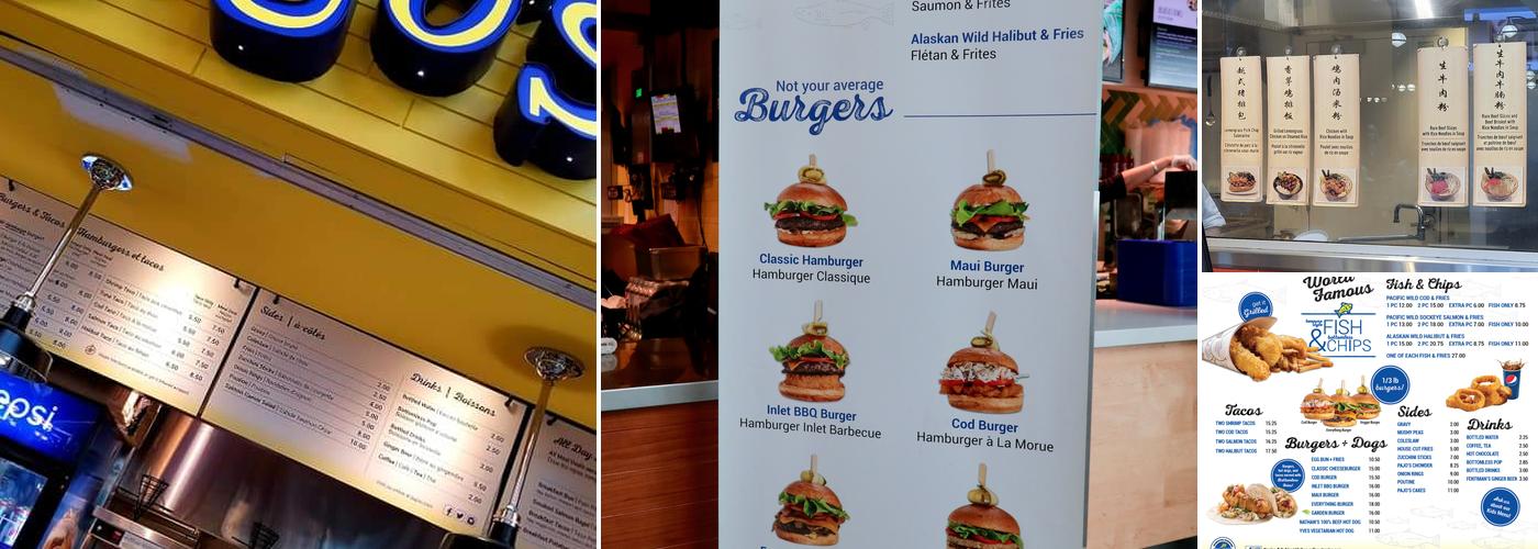 Pajo's Fish & Chips at YVR Airport Menu