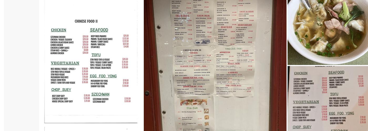Ying Cafe Menu