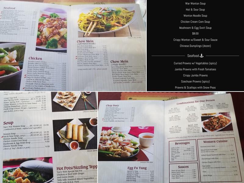 Yan's Restaurant Menu