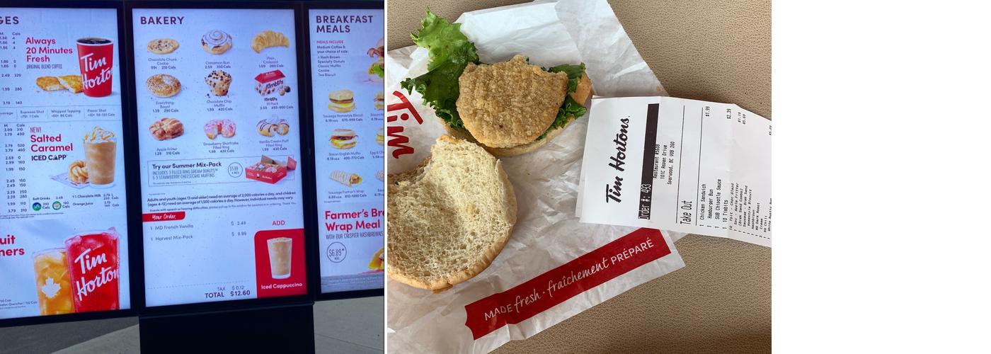 Tim Hortons Menu