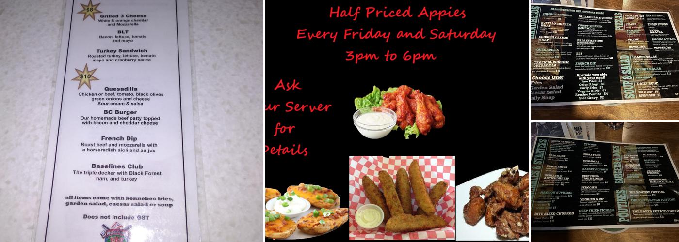 Baseline's Pub Menu