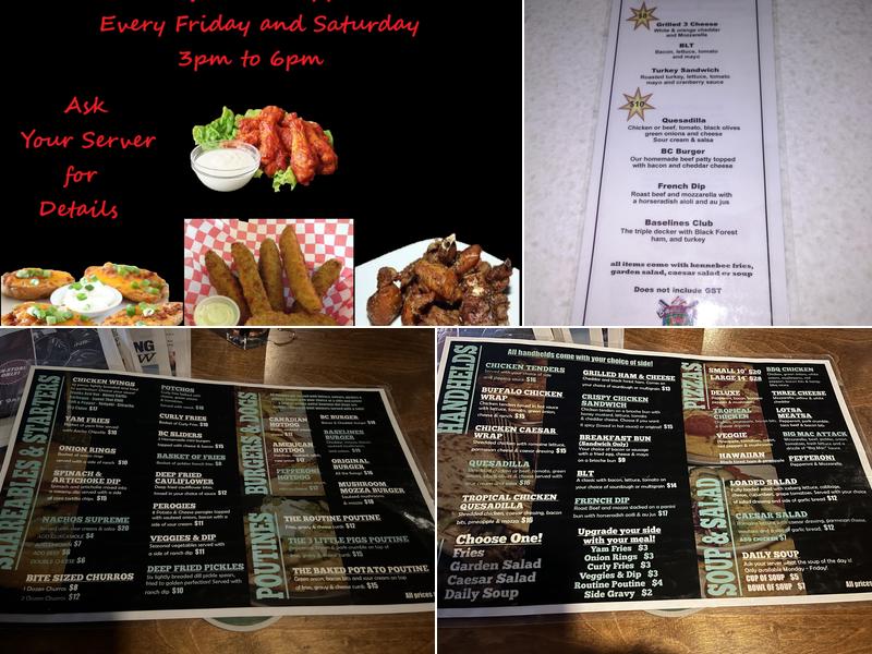 Baseline's Pub Menu