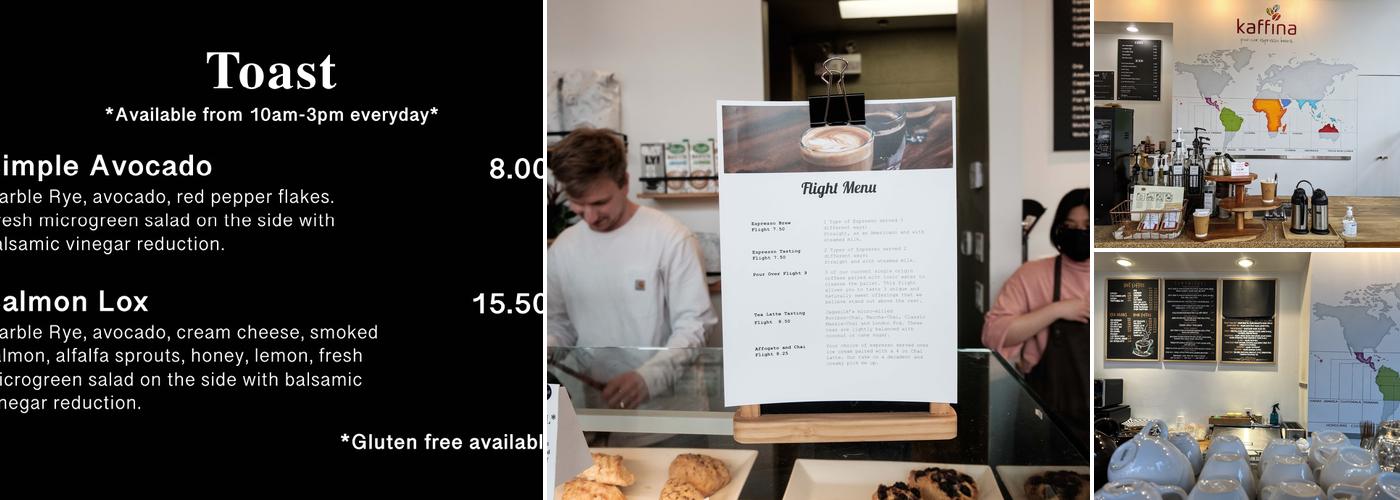 Kaffina Coffee Menu
