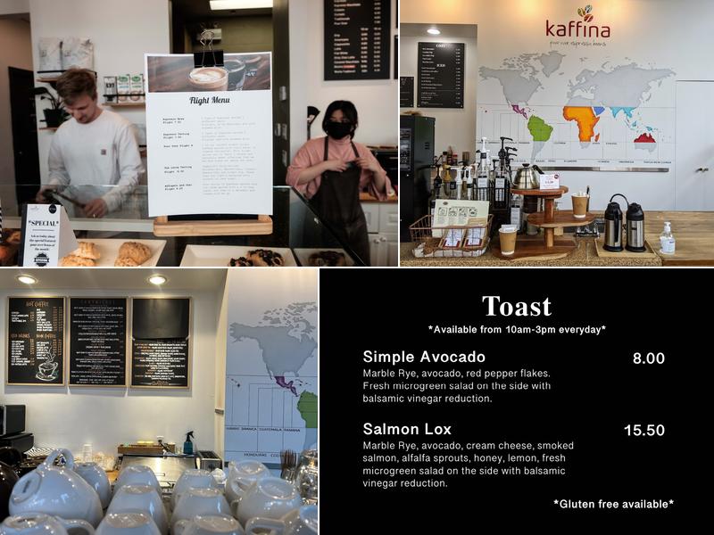 Kaffina Coffee Menu