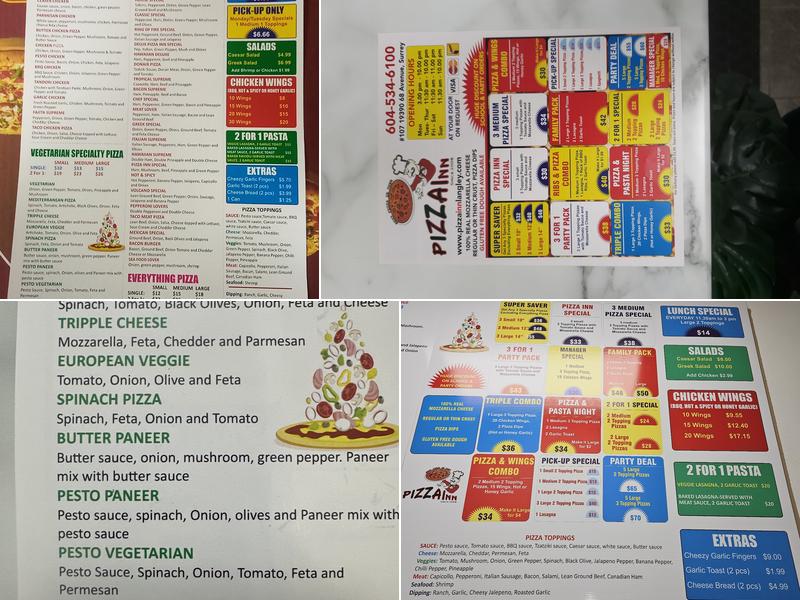 Pizza Inn Menu