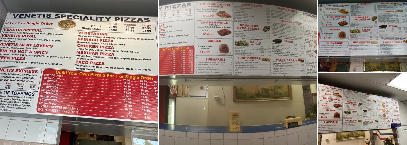 Venetis Pizza Menu