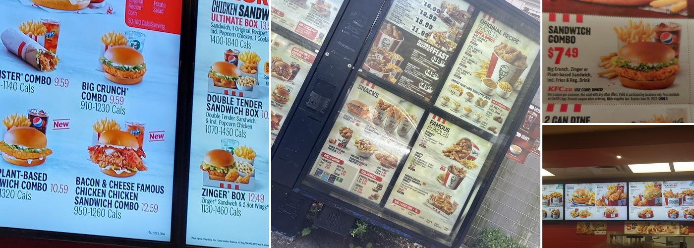 KFC Menu