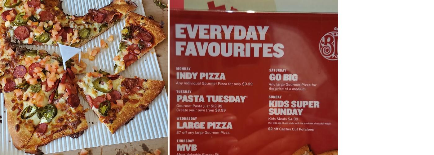 Boston Pizza Menu