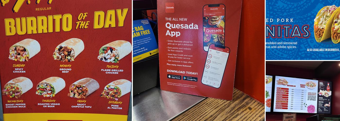 Quesada Burritos & Tacos Menu