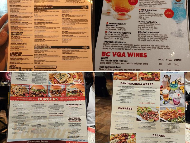 Red Robin Gourmet Burgers and Brews Menu