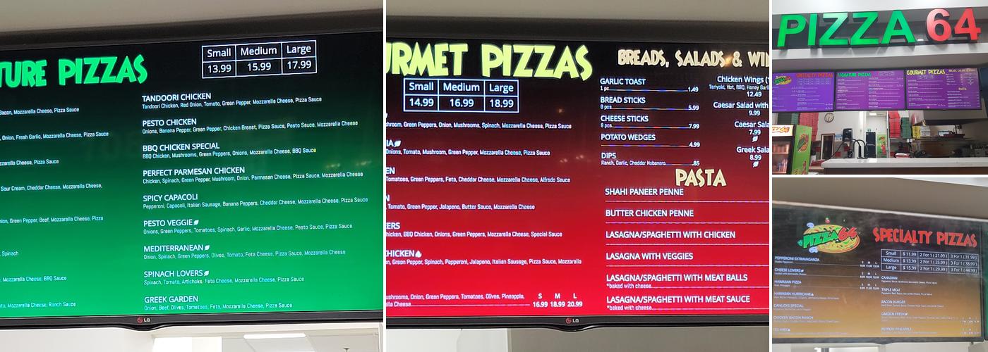 Pizza 64 Menu