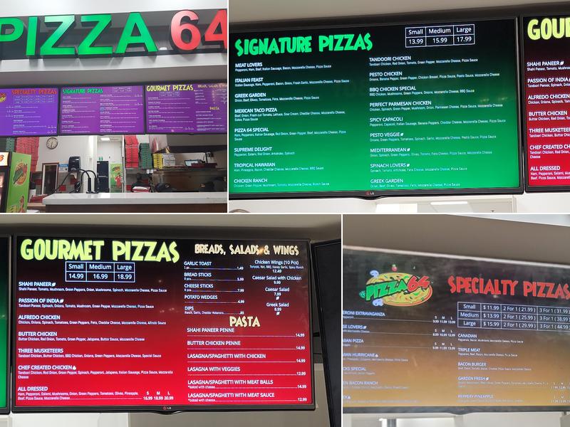 Pizza 64 Menu