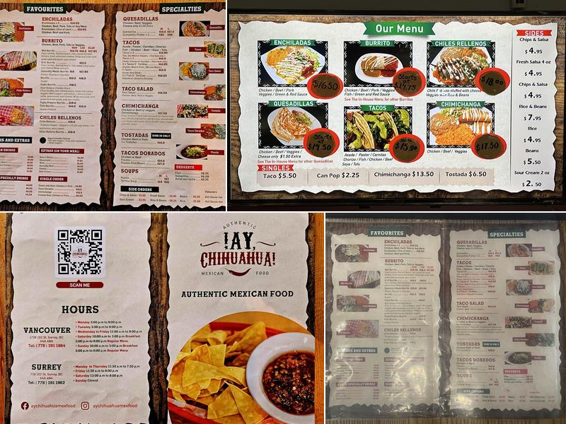 Ay Chihuahua Mexican Food Menu