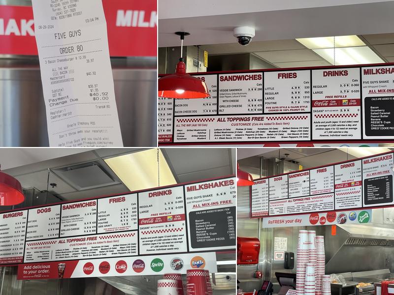 Five Guys Menu