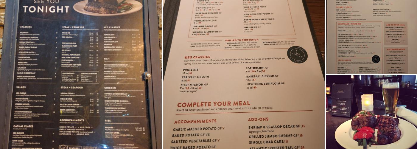 The Keg Steakhouse + Bar - Scott Road Menu