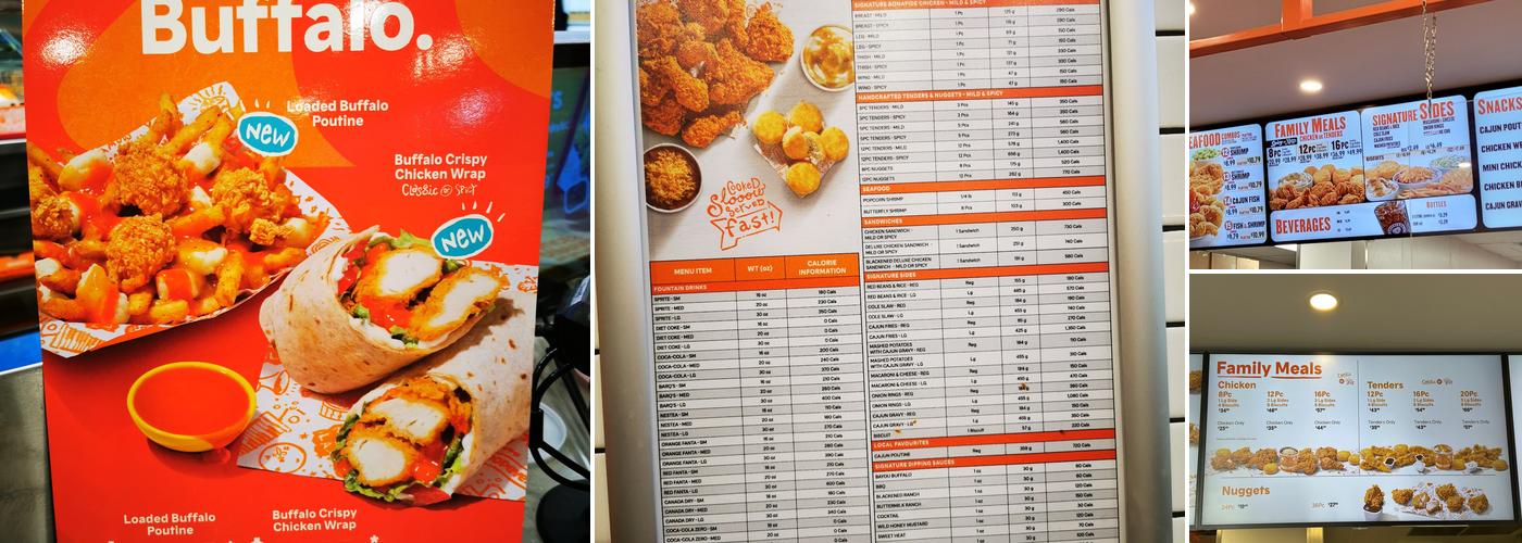 Popeyes Louisiana Kitchen Menu