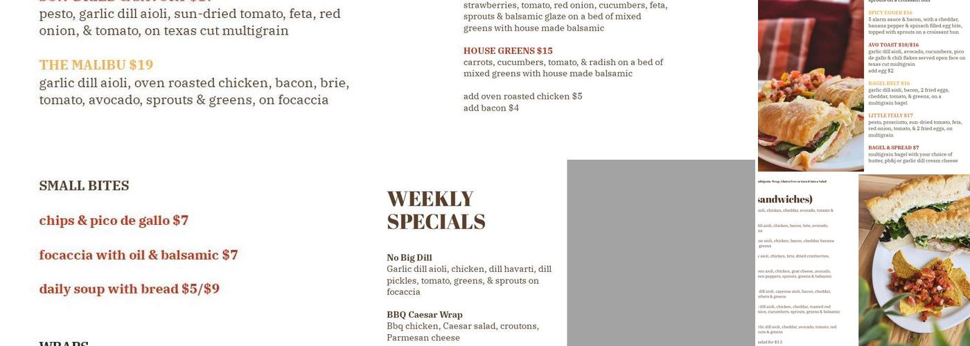 Trail Coffee Co. Menu