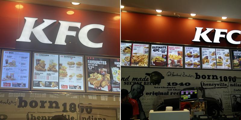 KFC Menu