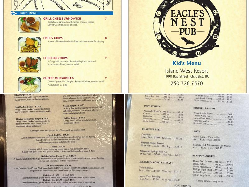Eagle's Nest Pub Menu