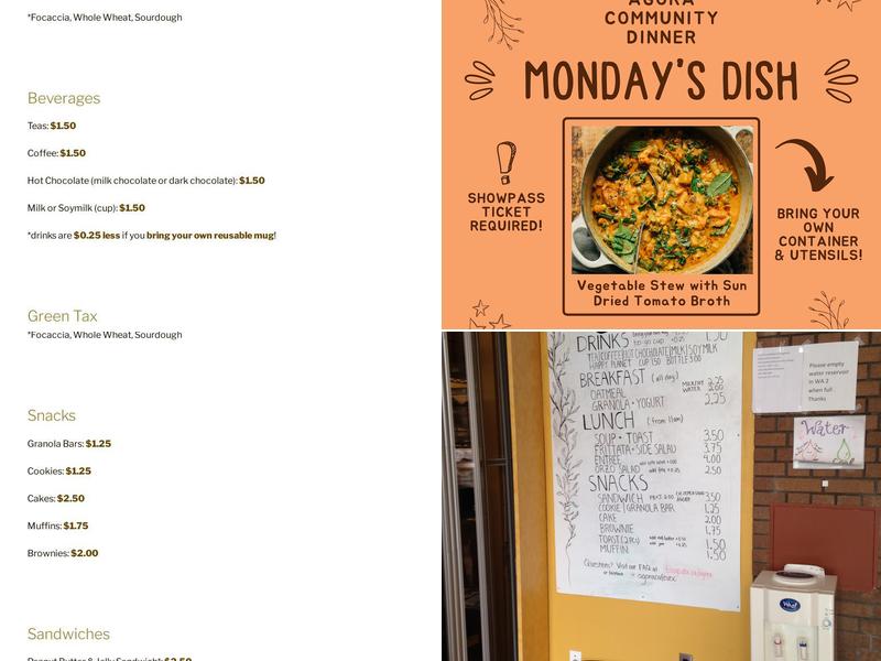 Agora Eats Café Menu