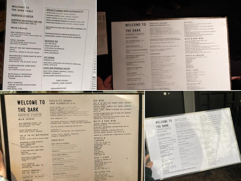 Dark Table Menu