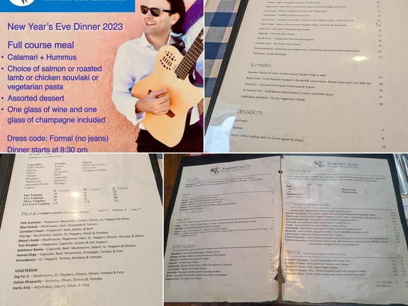 Simpatico Ristorante Menu